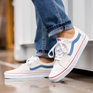 New Vans Sk8 Low Sneakers Classic White/Navy Size Women's 7.5 Men's 6